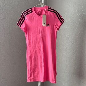 Adidas Vibrant Pink Dress with Black Stripes